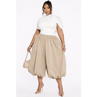 Wide-leg Balloon Capris