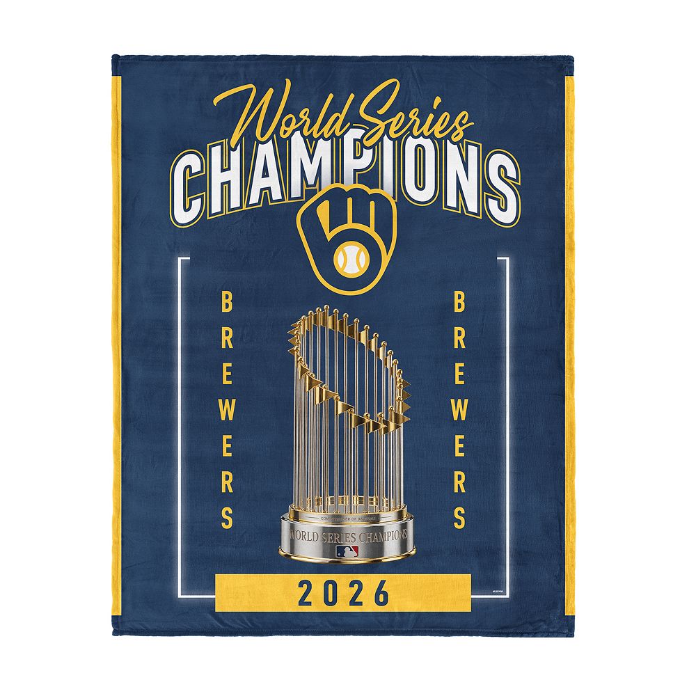 2026 MLB World Series Milwaukee Brewers 26 Champs Silk Touch Throw Blanket