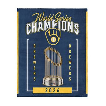 2026 MLB World Series Milwaukee Brewers 26 Champs Silk Touch Throw Blanket