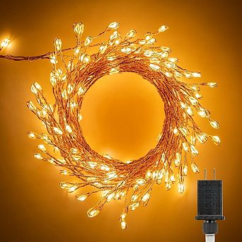 Fieldview 200 LED Cluster String Lights 10 FT Plug In Warm White Copper Wire for Christmas Tree