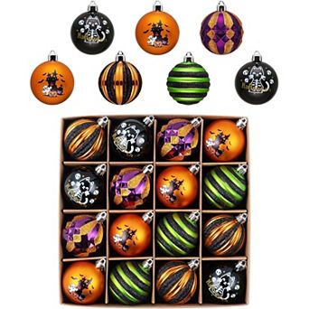Fieldview 16 Pack Halloween Tree Ornaments 2 Inch Shatterproof Plastic Hanging Decorations