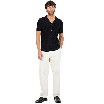 Brave Soul Mens Jacquard Revere Collar Shirt