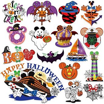 Fieldview 16 Pack Halloween Cruise Door Magnets Mouse Pumpkin Bat Spider Refrigerator Decor