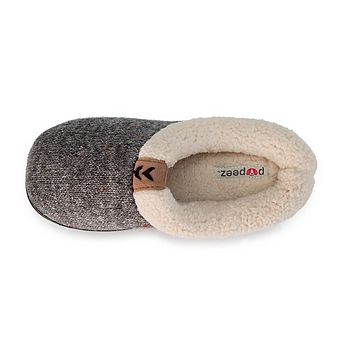 Pupeez Girl's Speckled Knit Sherpa-Lined Clog Slippers