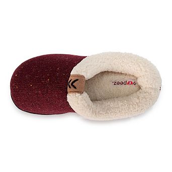 Pupeez Girl's Speckled Knit Sherpa-Lined Clog Slippers