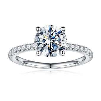 Turandoss S925 Sterling Silver Moissanite Engagement Wedding Ring for Women, Fine Gifts Jewelry