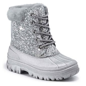 HOMEHOT Girls Snow Boots Water Resistant Warm Lining Winter Shoes
