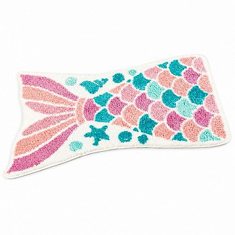 Microfiber Mermaid Non Slip Bath Mat Soft Machine Washable Bathroom Rug