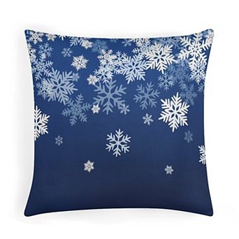 Blue Winter Snowflake Print Decorative Throw Pillow Covers, Soft Throw Pillow Cases for Indoor