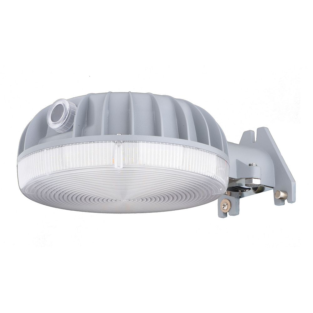 Gray Aluminum LED Outdoor Security Flood Light, Dusk to Dawn, 5000 Lumens