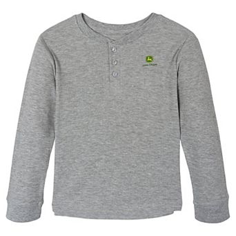 John Deere Waffle Knit Henley Shirt
