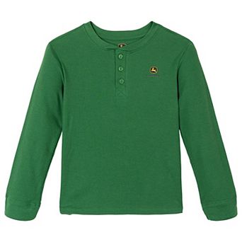 John Deere Waffle Knit Henley Shirt