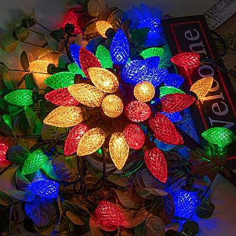 Fieldview 100 LED 81 FT C9 Christmas String Lights Plug in Multicolor Twinkle for Indoor Outdoor