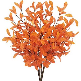 Fieldview 6 Pack Artificial Fall Eucalyptus Stems 27.5 Inch Silk Autumn Leaves for Vase Home Decor