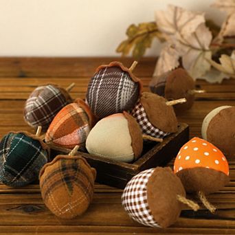 Fieldview 12 Pack Fall Felt Acorn Ornaments Hanging Thanksgiving Decor for Tree and Home