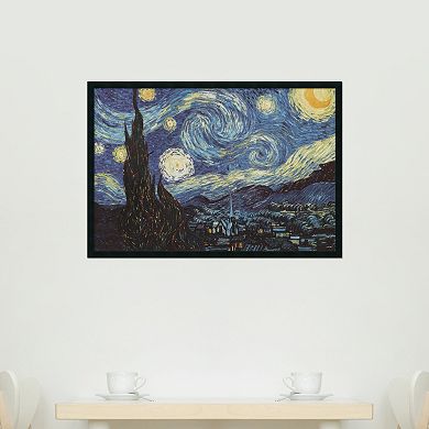 Starry Night Framed Art Print by Vincent van Gogh