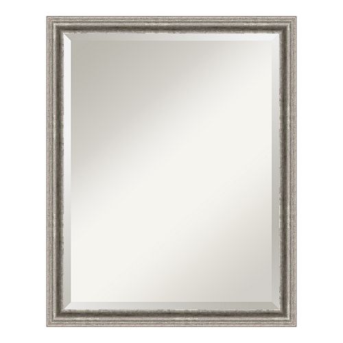 Amanti Art Bel Volto Silver Finish Modern Wood Wall Mirror