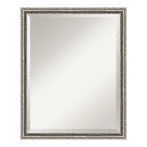 Amanti Art Bel Volto Silver Finish Modern Wood Wall Mirror