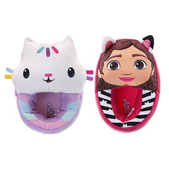 Gabby's Dollhouse Girls' Pandy Paws Plush Slippers, Cozy Fuzzy House Shoes (Toddler/Little/Big Kids)