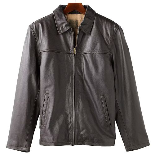 Men's R and O OpenBottom Leather Bomber Jacket