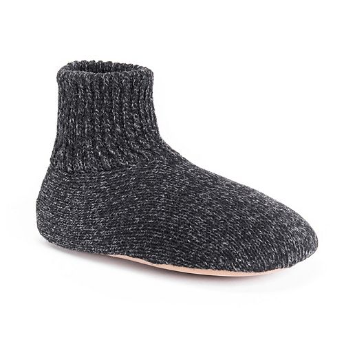 muk luks men's nordic knit bootie slipper socks