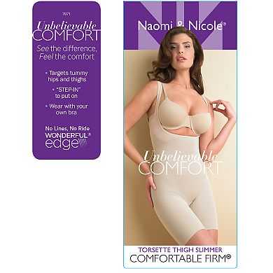 Naomi & Nicole® Shapewear Unbelievable Comfort Thigh Slimming Torsette Bodysuit 7071