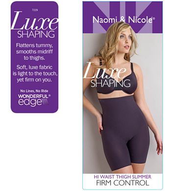 Naomi & Nicole Women's Thigh Slimmer Shapewear - High Waist Tummy Control With Sheer Legs