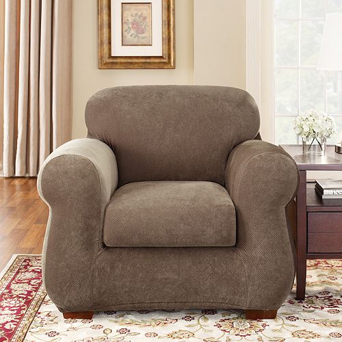 Sure Fit Stretch Pique 2pc. Chair Slipcover