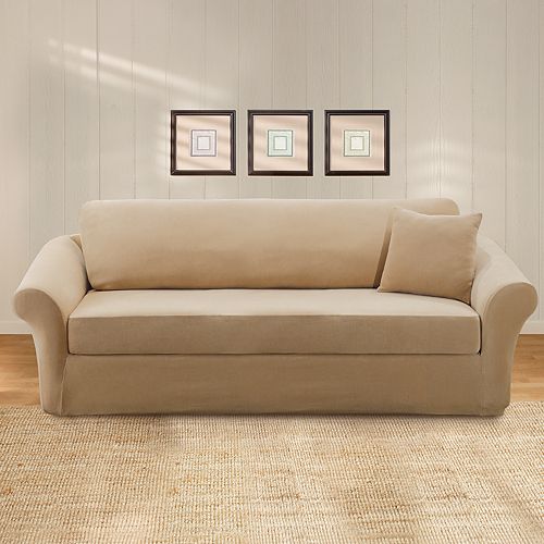 Sure Fit Stretch Pique 3 Pc Sofa Slipcover