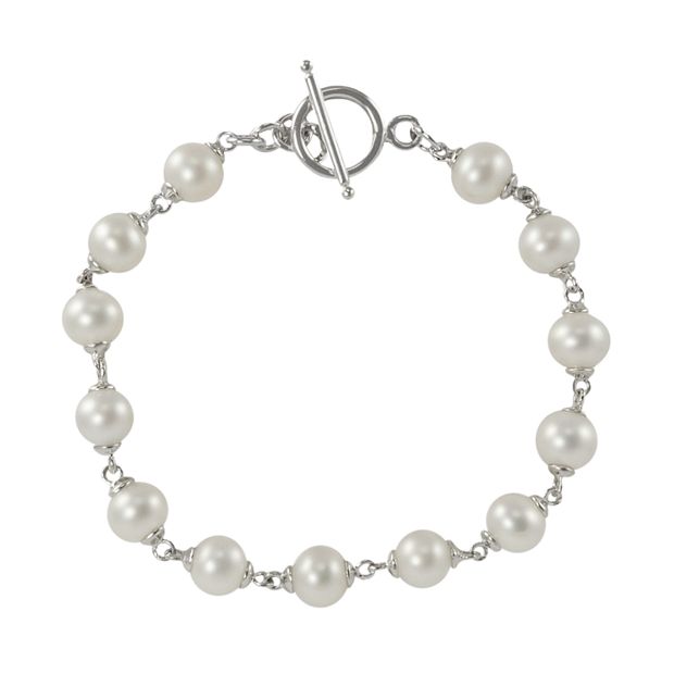 Sterling silver freshwater pearl hot sale bracelet