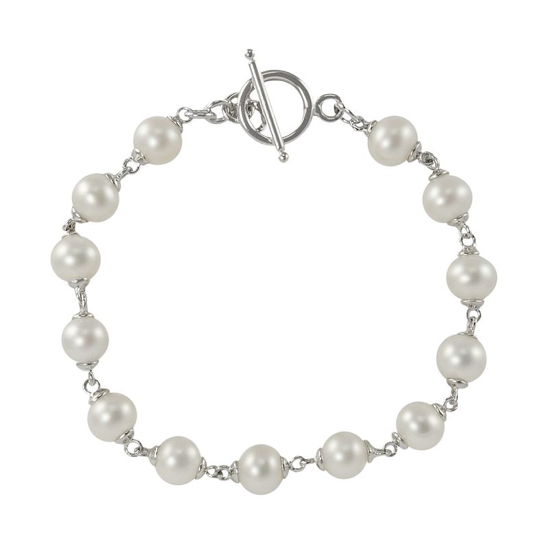 Sterling Silver Freshwater Cultured Pearl Bracelet, Womens, White