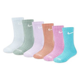 Kids Nike 6-Pack Dri-FIT Performance Crew Socks