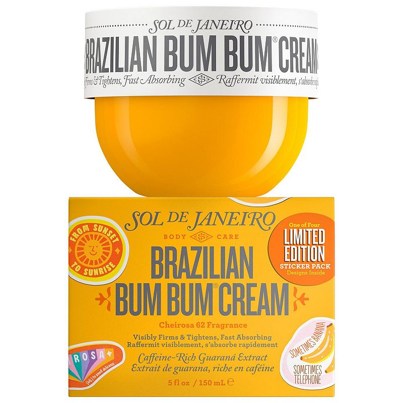 Sol de Janeiro Brazilian Bum Bum Visibly Firming Refillable Body Cream with Caffeine-Rich Guarana, 5 Oz