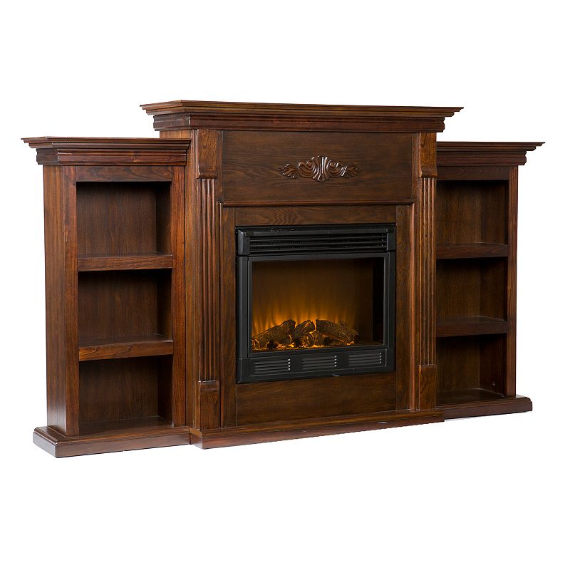 UPC 037732285450 product image for Tennyson Bookcase Electric Fireplace, Brown | upcitemdb.com