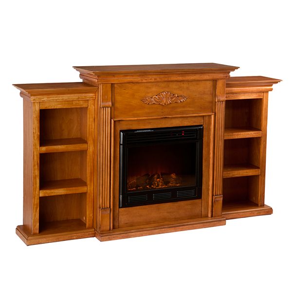 Tennyson Bookcase Electric Fireplace, Entertainment Center With Electric Fireplace And Bookshelves