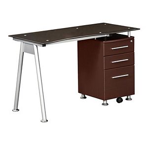 Baxton Studio Industrial Brown Metal Writing Desk