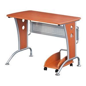 Techni Mobili Glass Top L Shaped Computer Desk