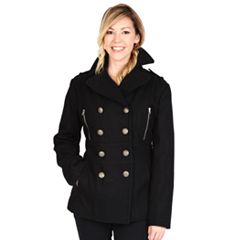 Black hooded store peacoat womens