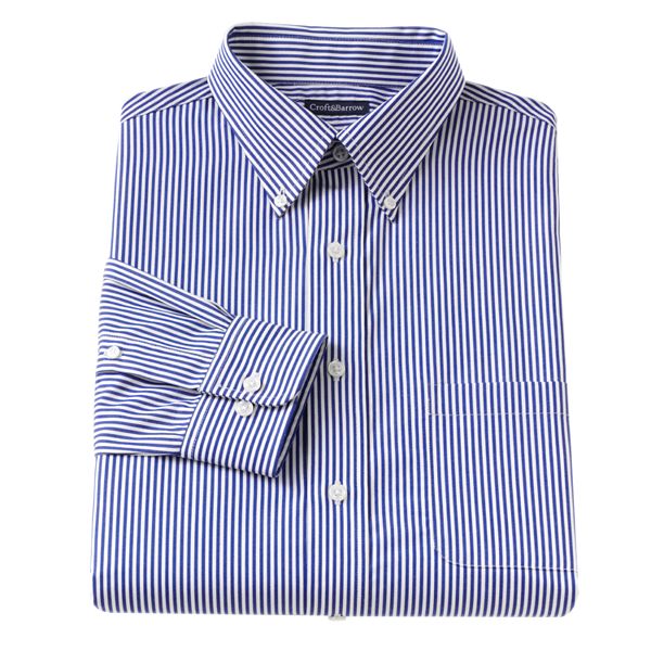 Men's Croft & Barrow® Fitted Patterned Easy-Care Button-Down Collar ...