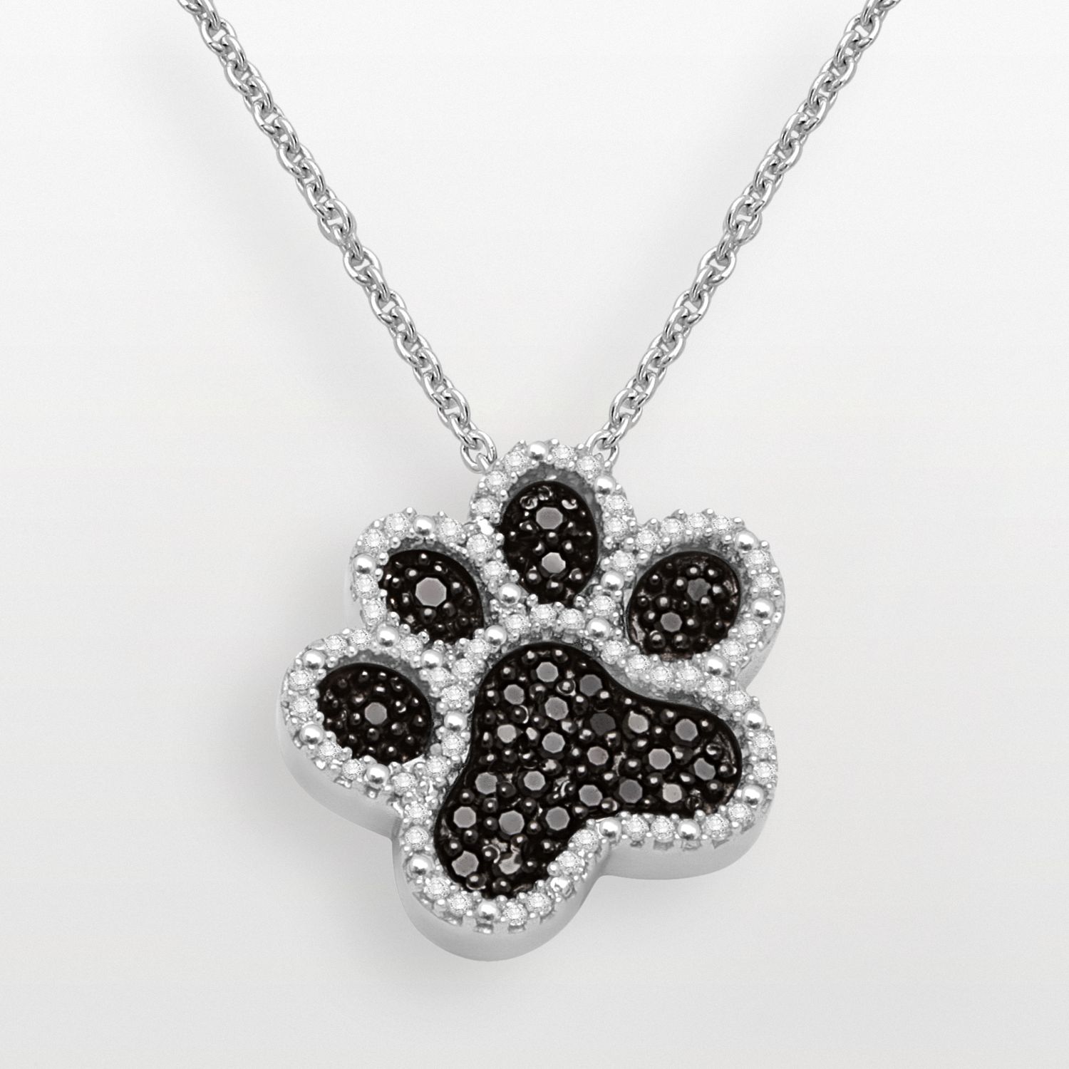 diamond paw pendant