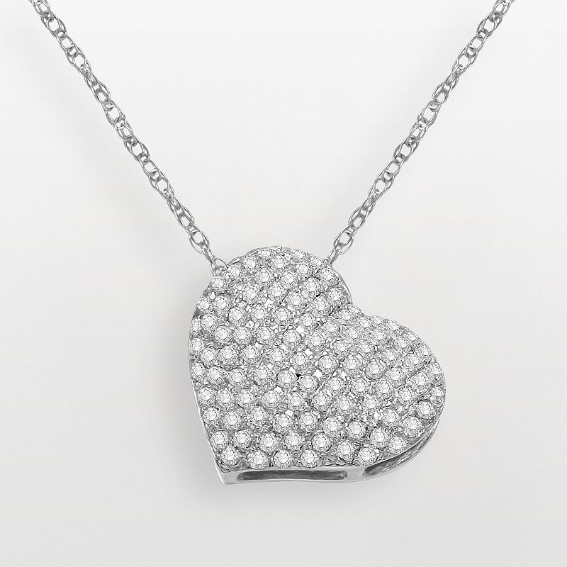 White Gold Diamond Heart Pendant | Kohl's