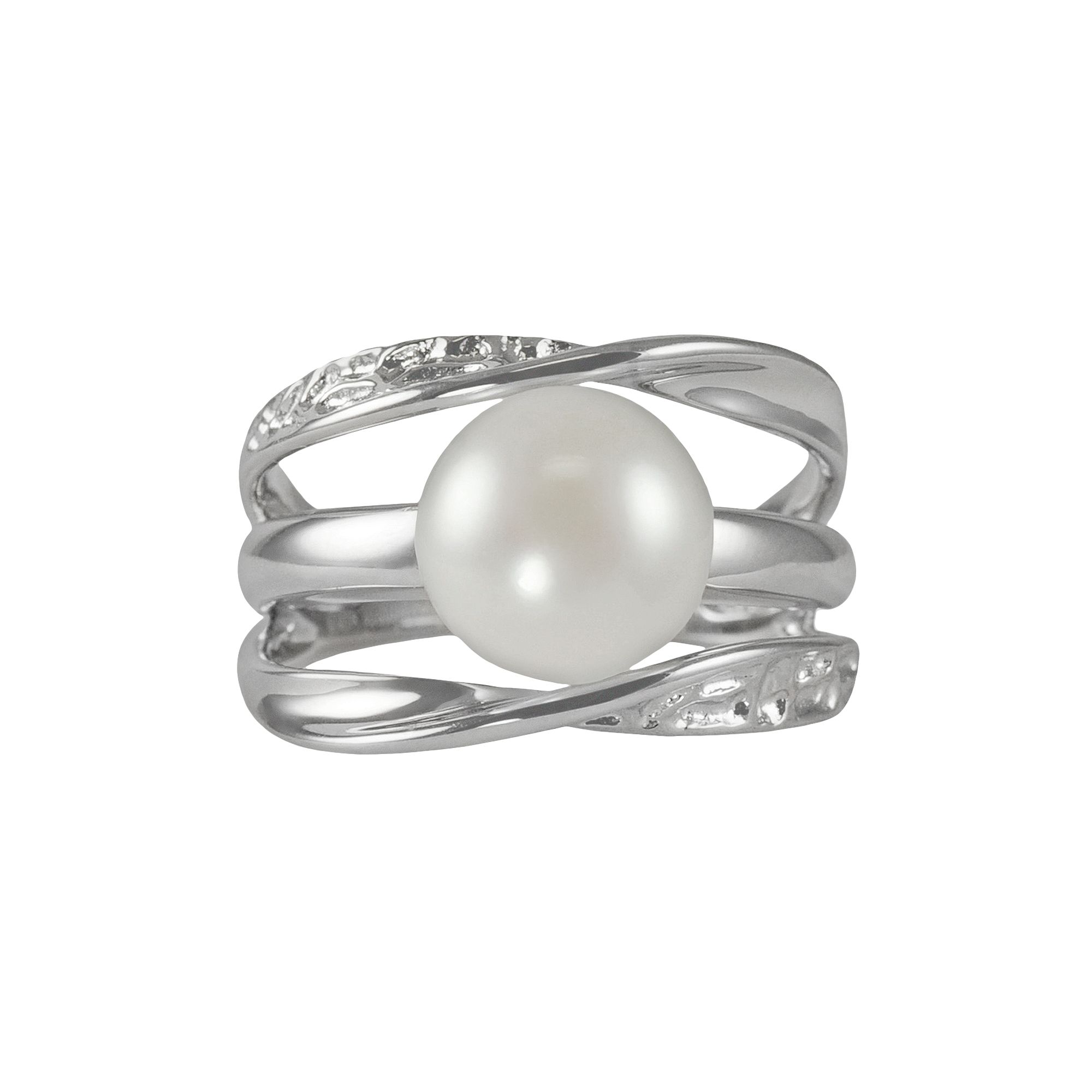 Sterling Silver Freshwater Cultured Pearl Galaxy Ring, Womens, Size: 6