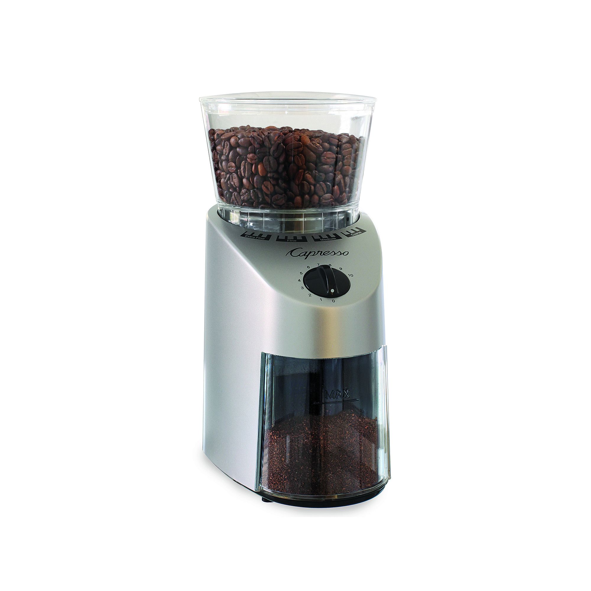 Capresso Infinity Conical Stainless Finish Burr Grinder, Multicolor