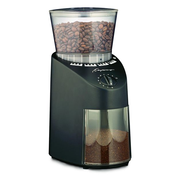 Capresso Infinity Conical Burr Grinder, Baristas burr before brewing. You  can, too, with our recommended Capresso Infinity Conical Burr Coffee Grinder.  Burr grinders are the norm in the coffee