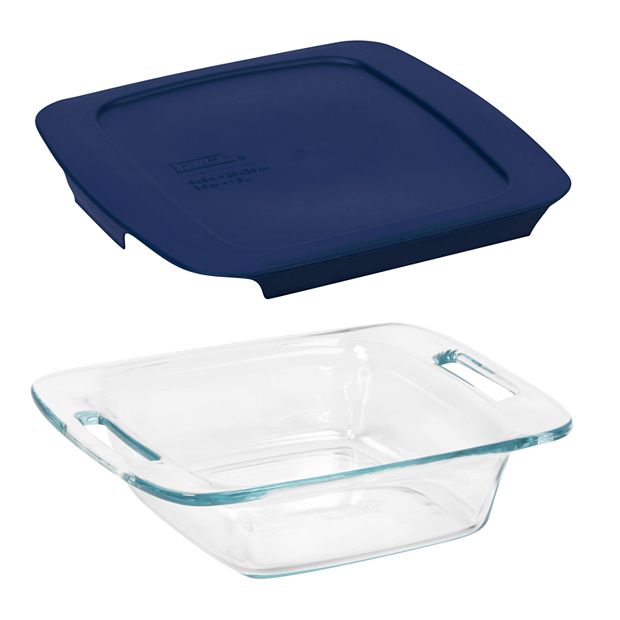 Pyrex Deep 8 in. Square Glass Baking Dish with Sage Green Lid