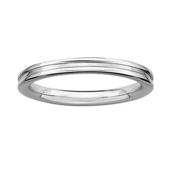 Stacks & Stones Sterling Silver Grooved Stack Ring