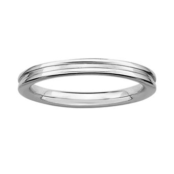 Stacks & Stones Sterling Silver Grooved Stack Ring
