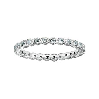Stacks & Stones Sterling Silver Aquamarine Stack Ring