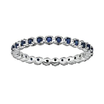 Stacks & Stones Sterling Silver Lab-Created Sapphire Stack Ring