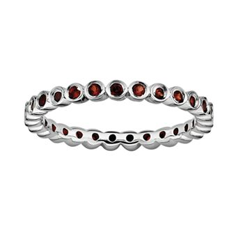 Stacks & Stones Sterling Silver Garnet Stack Ring